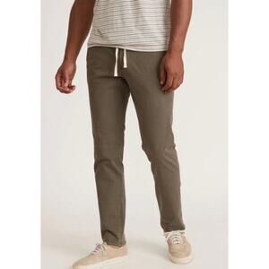 Marine Layer Men's Saturday Pant Slim Fit Drawstring Waist Tapered Leg Olive Sm